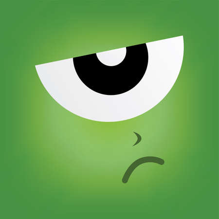 green monster character face vector art illustrationのイラスト素材
