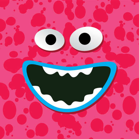 colorful monster character face vector art illustrationのイラスト素材