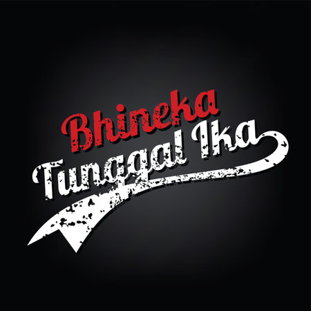 unity in diversity - bhineka tunggal ika indonesian motto vector artのイラスト素材
