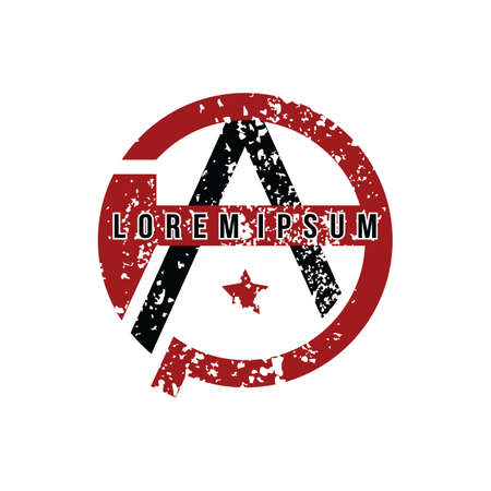 Anarchy Atheism Socialist Logo - Logotype Vector Artのイラスト素材