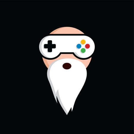 game guru - master gamer - video game theme logo - logotype vector artのイラスト素材