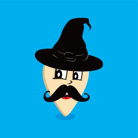 wizard gentleman map pin locator - location marker vector artのイラスト素材