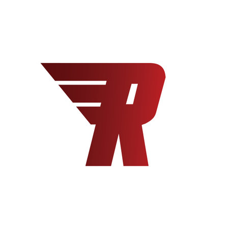 Letter R wing templateのイラスト素材