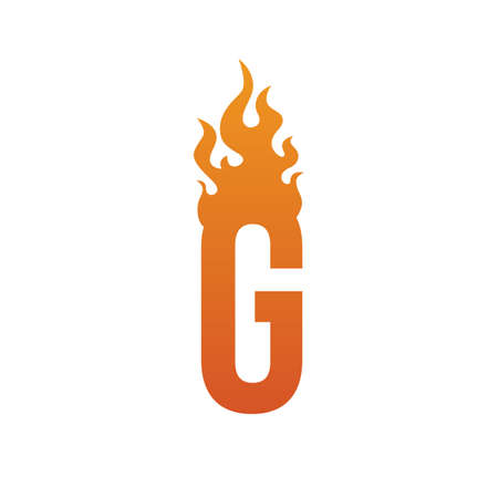 Fire burn initial letter alphabet.のイラスト素材