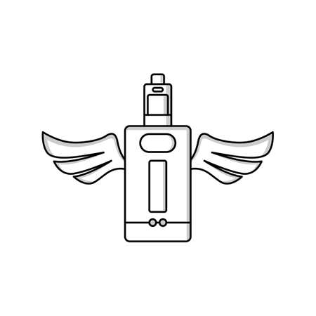 angel wing vaporizer electric cigarette - vape life vectorのイラスト素材