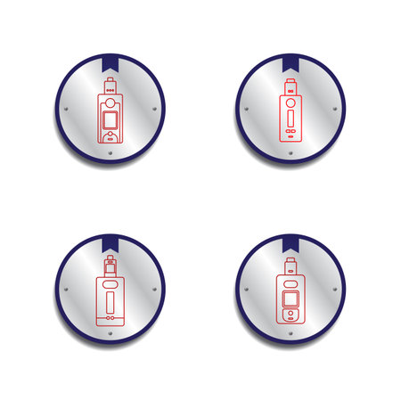 retro color theme electric cigarette mod - vaporizer vector artのイラスト素材