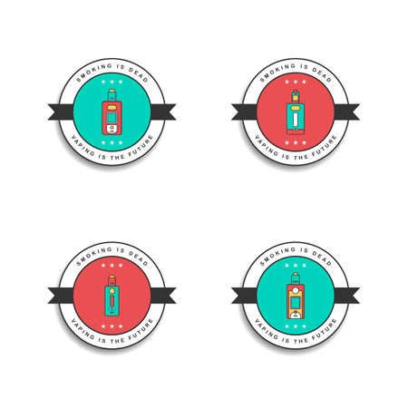 retro color theme electric cigarette mod - vaporizer vector artのイラスト素材