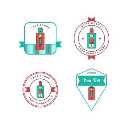 retro color theme electric cigarette mod - vaporizer vector artのイラスト素材