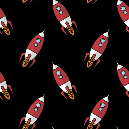 space ship rocket shuttle cartoon vector art illustrationのイラスト素材