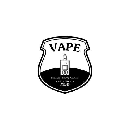 electric cigarette personal vaporizer e-cigarette retro label badge vectorのイラスト素材