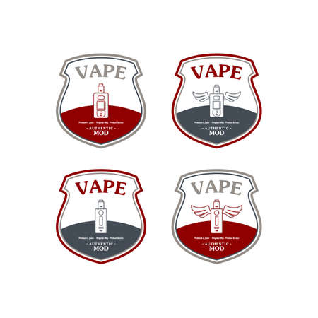 electric cigarette personal vaporizer e-cigarette retro label badge vectorのイラスト素材