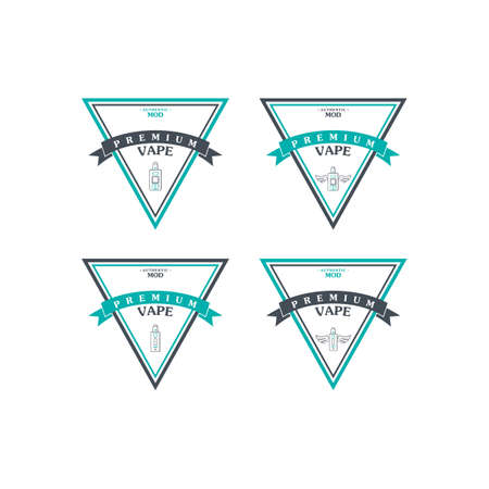 electric cigarette personal vaporizer e-cigarette retro label badge vectorのイラスト素材