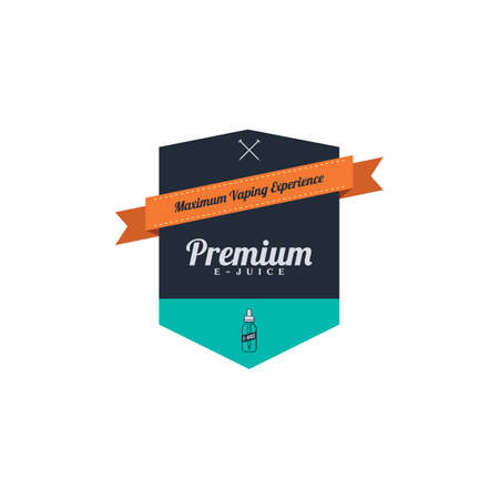 personal vaporizer e-cigarette e-juice liquid label badge vector artのイラスト素材
