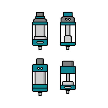 personal vaporizer e-cigarette atomizer tank clearomizer atty vector artのイラスト素材