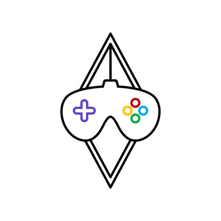 video game console joystick theme template vector