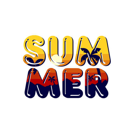 SUMMER vector art logo templateのイラスト素材