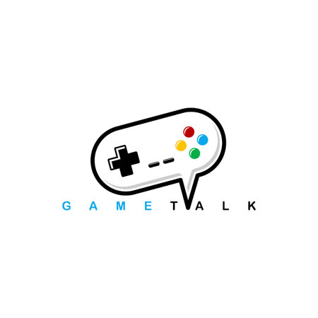 video game chat joystick console theme icon template vector