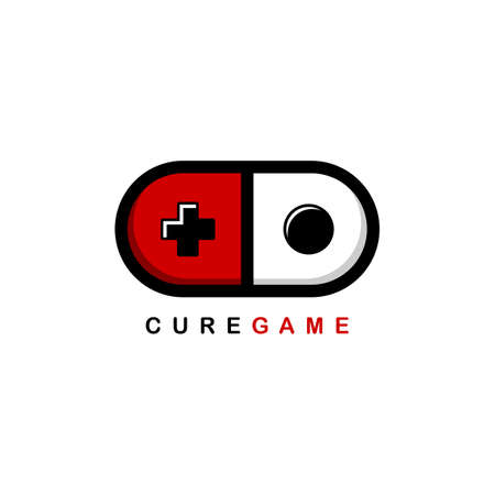 video game joystick console theme icon template vectorのイラスト素材