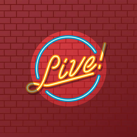 live show tube neon sign vector artのイラスト素材