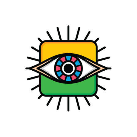 Colorful one eye design illustrationのイラスト素材