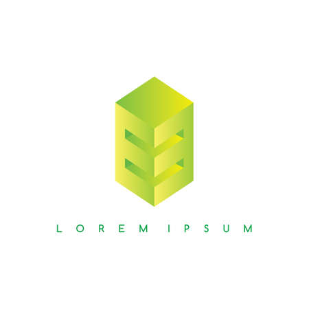 isometric square box sign logo logotype vector art illustrationのイラスト素材