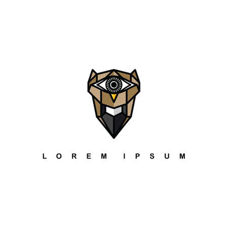 Brown one eye owl icon theme vector art illustration.のイラスト素材
