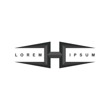 Alphabet letter H icon template vector art illustration.のイラスト素材