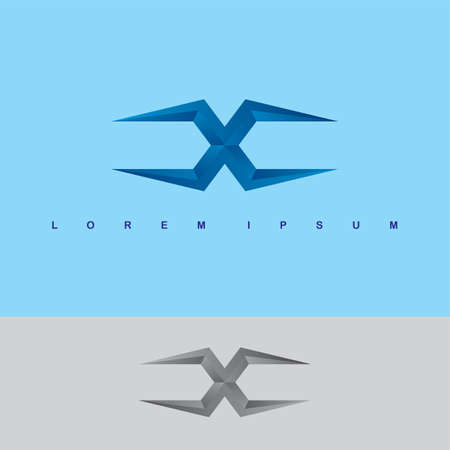 Alphabet letter X icon metal steel template vector art illustration.のイラスト素材