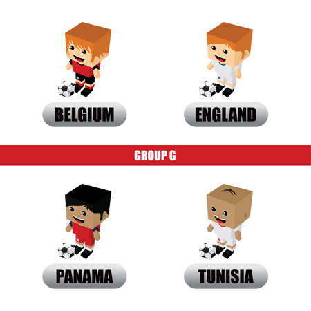 Group team russia soccer tournament 2018 vector artのイラスト素材