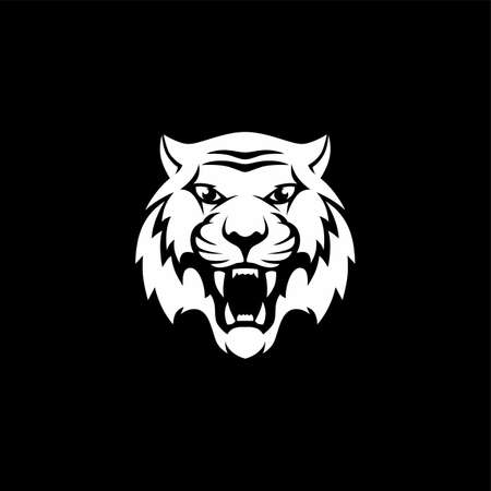 intimidating tiger front view theme template vectorのイラスト素材