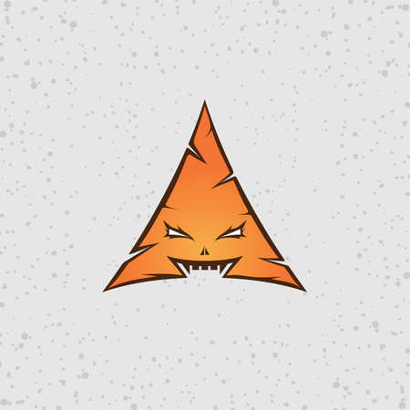 triangle shaped monster character sign symbol vector artのイラスト素材