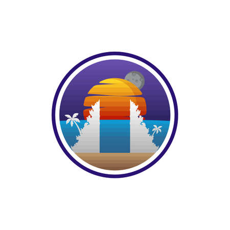 beach trip summer holiday bali vacation vectorのイラスト素材