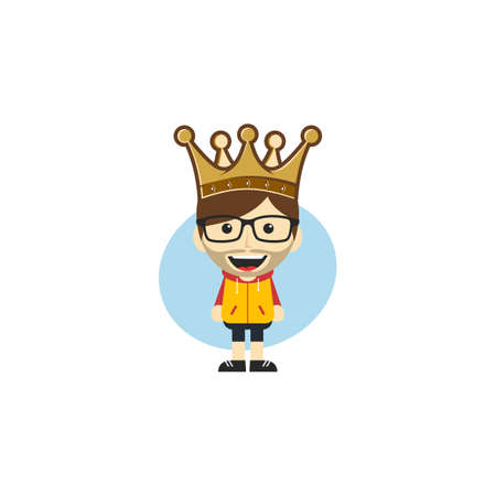 worker guy with crown vectorのイラスト素材