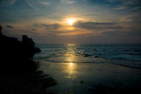 beach view summer holiday sunset photoの写真素材