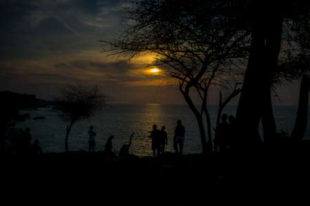 beach view summer holiday sunset photoの写真素材