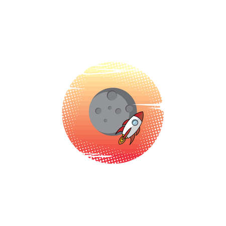 space moon expedition traveller rocket vectorのイラスト素材