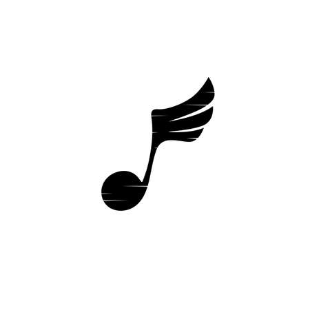 music tone sign with wing symbol vector artのイラスト素材