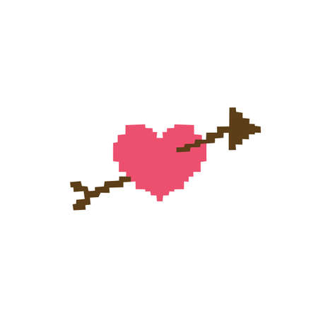 valentines day pixel art vectorのイラスト素材