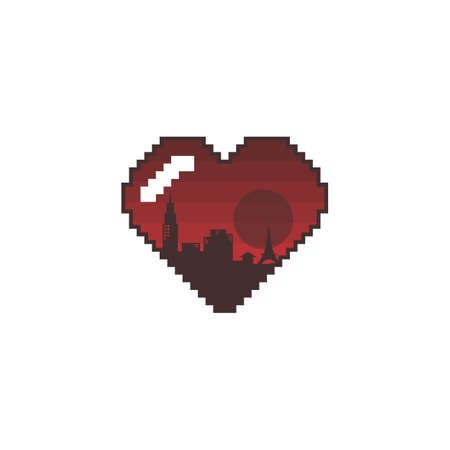valentines day pixel art vectorのイラスト素材