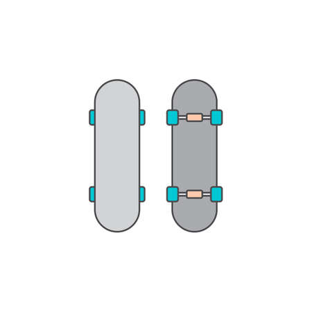 skateboard flat icon sign vector artのイラスト素材