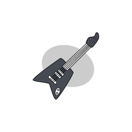 rock guitar instrument acoustic electric theme vectorのイラスト素材