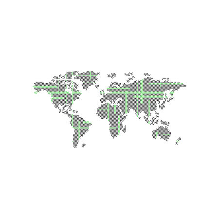 world region map globe vector art illustration