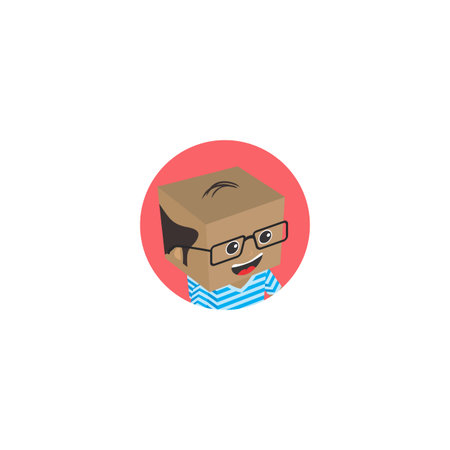 block isometric profile picture avatar vector art