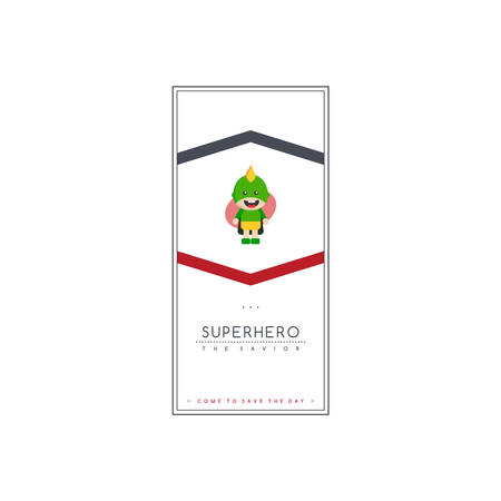 little superhero kid boy cartoon savior vector artのイラスト素材