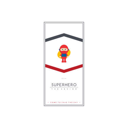 little superhero kid boy cartoon savior vector artのイラスト素材