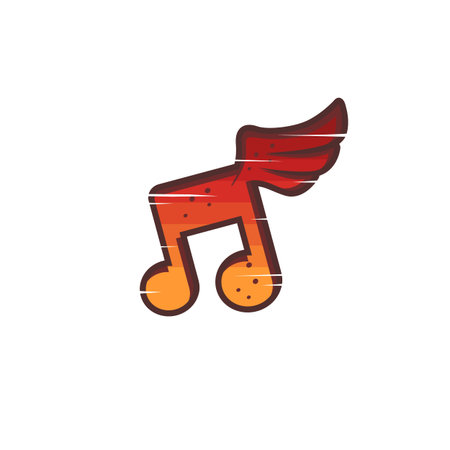 music song tune wing sign logo vector art illustrationのイラスト素材