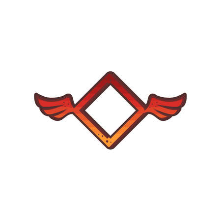 square red wign theme logo brand icon sign vectorのイラスト素材