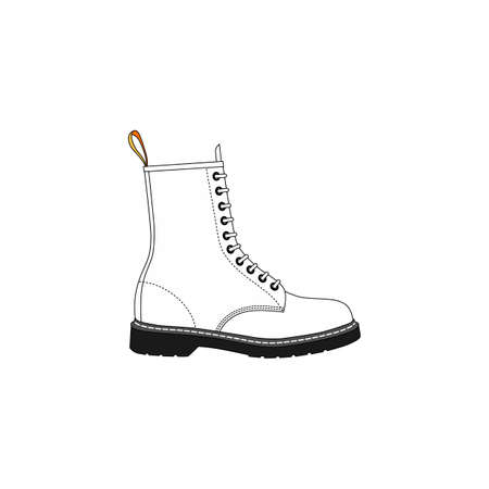 footwear boots shoes rubber leather vector art templateのイラスト素材