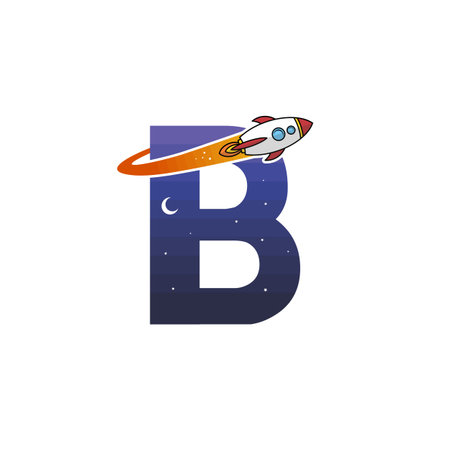 alphabet initial logo sign logotype space rocket vector artのイラスト素材