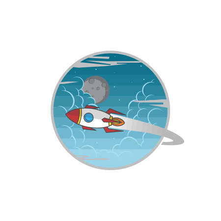 space shuttle rocket sign color logo logotype vector artのイラスト素材